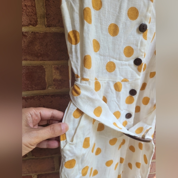 Monteau Cream and Blue Sleeveless V-Neck Sundress - Picture 2 of 9